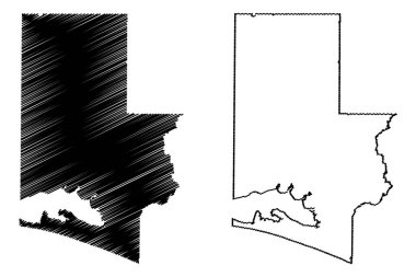 Walton County, Florida (ABD eyaleti, Amerika Birleşik Devletleri, Usa, ABD) harita vektör çizimi, çizim Walton haritası