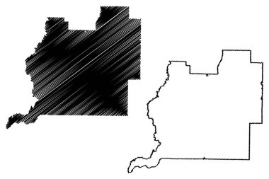 Washington County, Florida (ABD eyaleti, Amerika Birleşik Devletleri, Usa, ABD) harita vektör çizimi, çizim Washington harita