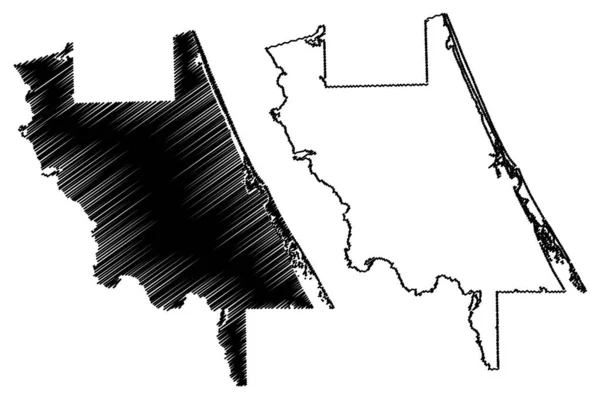 Comté Volusia Floride Comté Des États Unis États Unis Amérique — Image vectorielle