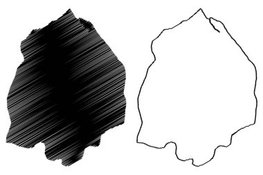 Pomeroon-Supenaam Bölgesi (Guyana İdari Bölgeleri, Guyana Kooperatif Cumhuriyeti) harita vektör çizimi, çizim Pomeroon Supenaam haritası