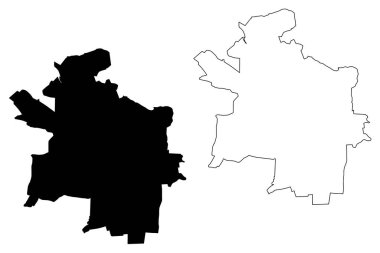 Gliwice City (Polonya Cumhuriyeti, Silezya Voyvoda) harita vektör çizimi, çizim şehri Gliwice haritası