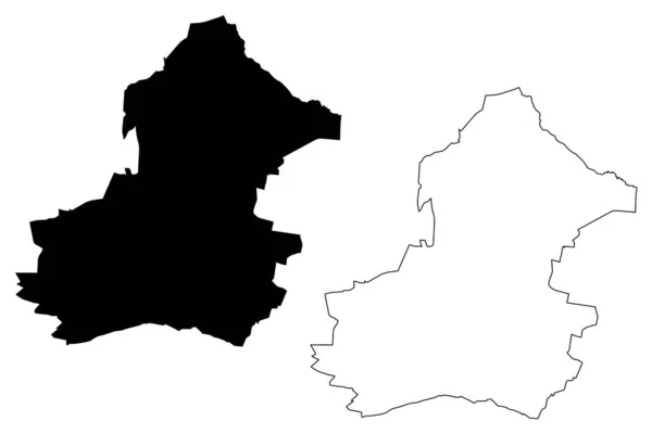 Radom City República Polonia Voivodato Masoviano Mapa Vector Ilustración Garabato — Vector de stock