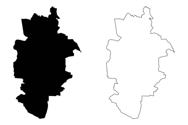 Zabrze City Polská Republika Slezské Vojvodství Mapa Vektorová Ilustrace Čmáranice — Stockový vektor