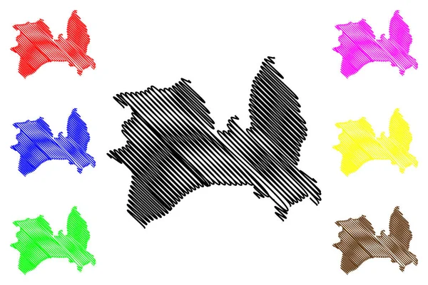 Greater Skopje Municipality Republic North Macedonia Skopje Statistical Region Mapa — Vector de stock