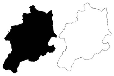 Bielsko-Biala Şehri (Polonya Cumhuriyeti, Silesian Voyvodeship) harita vektör illüstrasyonu, çizim şehri Bielsko Biala haritası