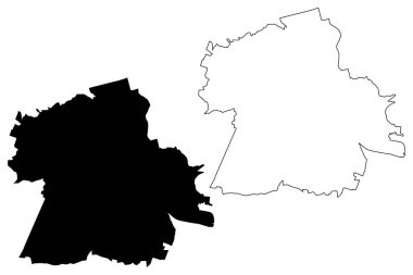 Tychy City (Polonya Cumhuriyeti, Silezya Voyvoda) harita vektör çizimi, çizim şehri Tychy haritası