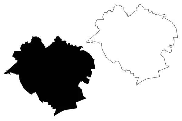 Ciudad Olsztyn República Polonia Warmian Masurian Voivodeship Mapa Vector Ilustración — Vector de stock