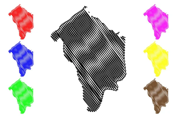 Makedonska Kamenica Município República Macedónia Norte Região Estatística Oriental Mapa —  Vetores de Stock