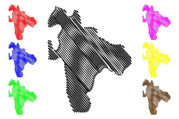 Муниципалитет Фотино Республика Северная Македония Вардарская Область Карта Векторная Иллюстрация — стоковый вектор