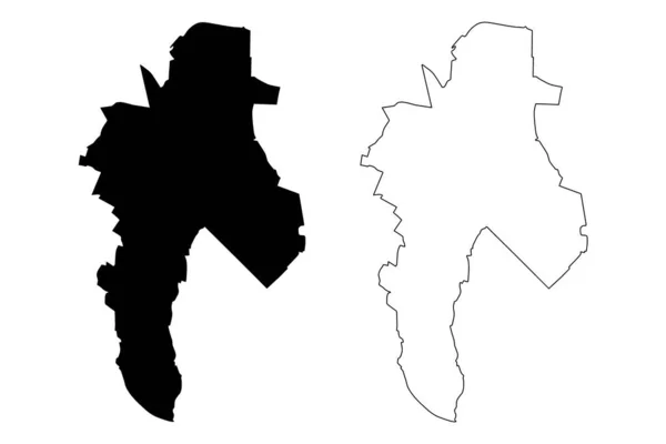 Chorzow City Republic Poland Silesian Voivodeship Map Vector Illustration Scribble — 图库矢量图片