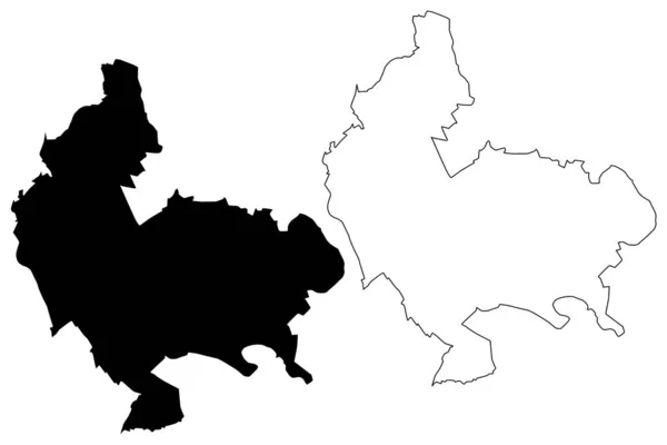 Koszalin Miasto Rzeczpospolita Polska Województwo Zachodniopomorskie Mapa Wektor Ilustracja Szkic — Wektor stockowy