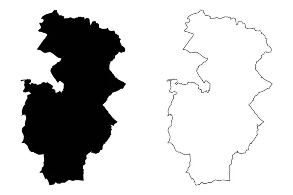Walbrzych City Republic Poland Lower Silesian Voivodeship Map Vector Illustration — Stock Vector