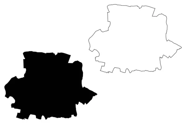 Tarnow City República Polonia Voivodato Polonia Menor Mapa Vector Ilustración — Vector de stock
