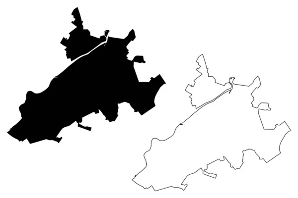 Targu Mures City República Romênia Condado Mures Mapa Ilustração Vetorial —  Vetores de Stock