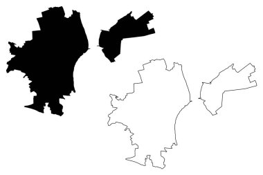 Ulyanovsk Şehri (Rusya Federasyonu, Rusya) harita vektör çizimi, çizim şehri Simbirsk haritası