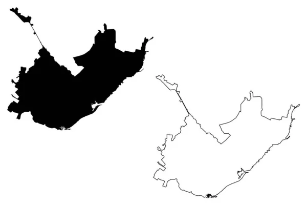 Komsomolsk Amur City Russian Federation Russia Khabarovsk Krai Map Vector — 스톡 벡터