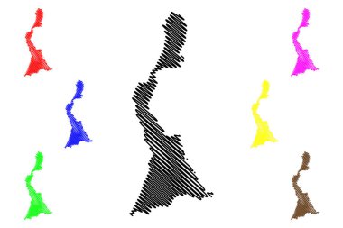 Doğu Berbice-Corentyne Bölgesi (Guyana İdari Bölgeleri, Guyana Kooperatif Cumhuriyeti) harita vektör çizimi, çizim Doğu Berbice Corentyne haritası