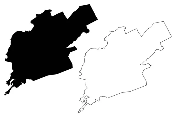 Città Nalchik Federazione Russa Russia Repubblica Kabardino Balcani Mappa Vettoriale — Vettoriale Stock