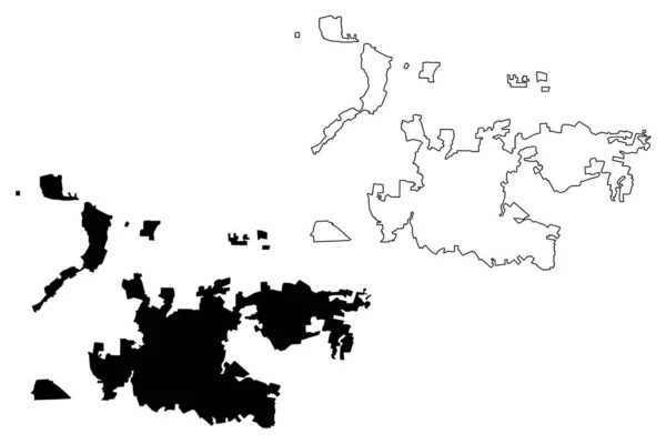 シャフティ市 ロシア連邦 ロシア ロストフ州 地図ベクトル図 スケッチブックシャフティ市地図 — ストックベクタ