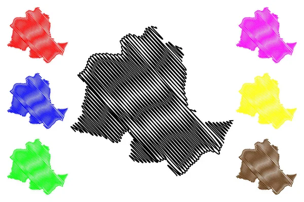 Potaro Siparuni Region 가이아나의 가이아나의 공화국 Vector Illustration Scribble Sketch — 스톡 벡터