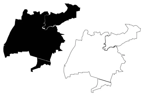 Korolyov Şehri Rusya Federasyonu Rusya Moskova Oblastı Harita Vektör Çizimi — Stok Vektör