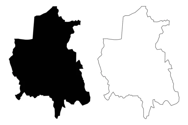 Leskovac Şehri Sırbistan Cumhuriyeti Jablanica Bölgesi Harita Vektör Çizimi Çizim — Stok Vektör