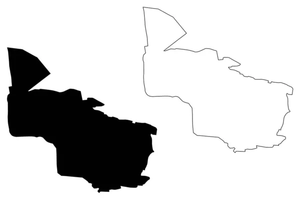 フエンラブラダ市 スペイン王国 マドリード市 地図ベクトル図 スクリプトスケッチフエンラブラダ市地図 — ストックベクタ
