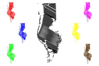 Pinellas County, Florida (ABD eyaleti, Amerika Birleşik Devletleri, ABD) harita vektör çizimi, çizim Pinellas haritası