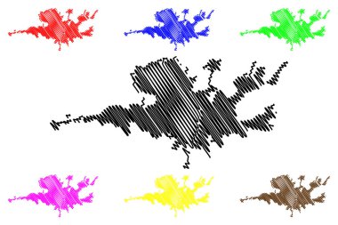 Adana Şehri (Türkiye Cumhuriyeti, Anadolu) harita vektör illüstrasyonu, çizim Kenti Adana haritası