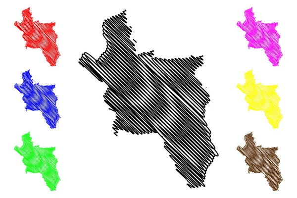 Aachen City República Federal Alemania Renania Del Norte Westfalia Mapa — Vector de stock