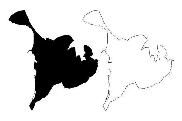 Van City Turecká Republika Východní Anatolijský Kraj Mapa Vektorové Ilustrace — Stockový vektor