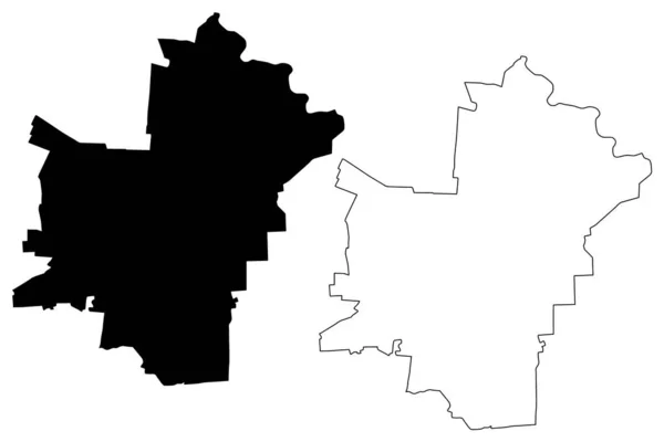 Luhansk City Ucrânia Mapa Ilustração Vetorial Esboço Rabiscos Cidade Lugansk — Vetor de Stock