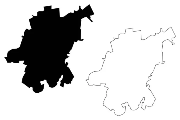 Simferopol City 우크라이나 Map Vector Illustration Scribble Sketch City Simferopol — 스톡 벡터