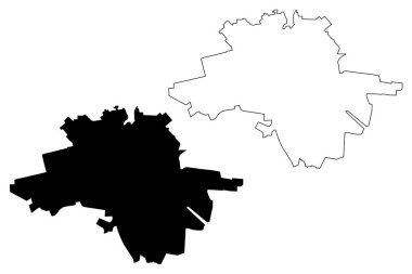 Rivne Şehri (Ukrayna) harita vektör çizimi, taslak Şehir Rivne haritası