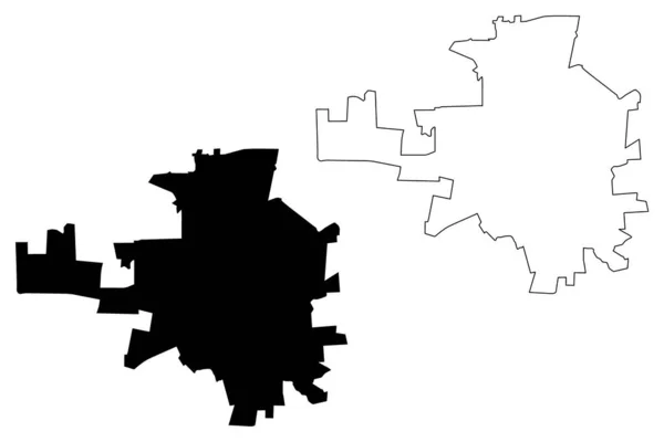 Kropyvnytskyi City Ucrânia Mapa Ilustração Vetorial Esboço Rabiscos Cidade Yelisavetgrad — Vetor de Stock