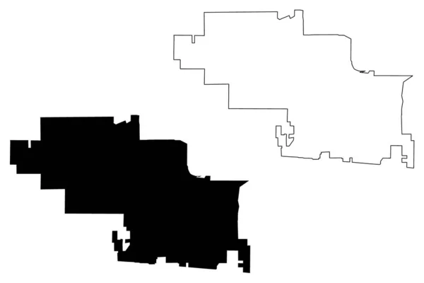 Ville Roseville Californie Villes Des États Unis États Unis Amérique — Image vectorielle