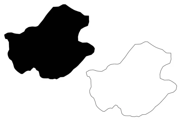 Punakha District Didistricts Bhutan Kingdom Bhutan Map Vector Illustration Scribble — 图库矢量图片