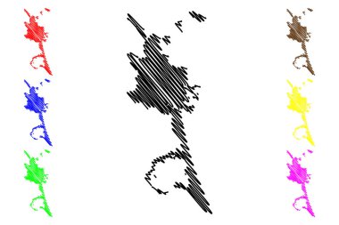 Valencia Şehri (İspanya Krallığı) harita vektör çizimi, çizim şehri Valencia haritası