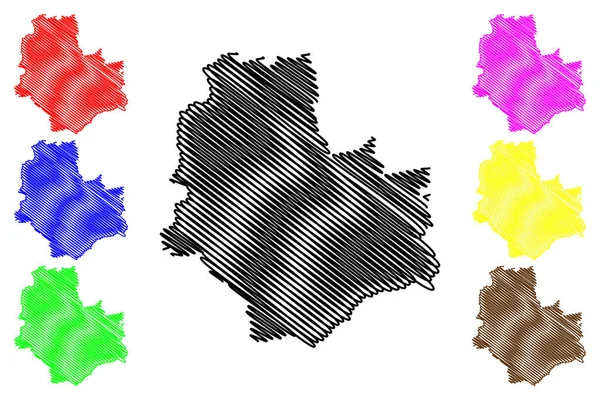 Varsóvia República Polónia Mapa Ilustração Vetorial Esboço Rabiscos Cidade Varsóvia —  Vetores de Stock