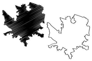 Andria Şehri (İtalya Cumhuriyeti, İtalya, Apulia) harita vektör illüstrasyonu, çizim şehri Andria haritası