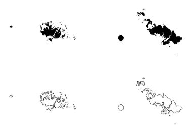 Merkezi İl (Solomon Adaları Eyaletleri, Solomon Adaları, Ada) harita vektör çizimi, karalama çizimi Nggela, Russell ve Savo ada haritası