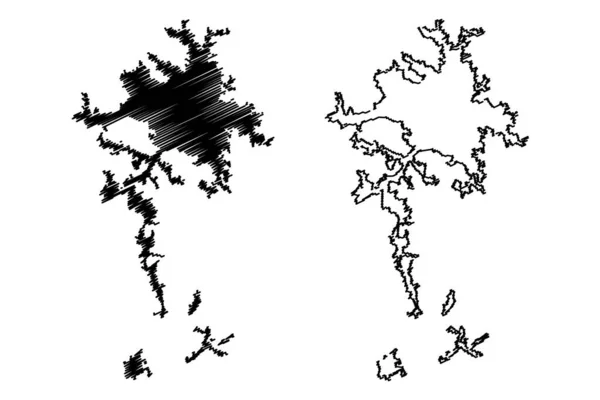 Arezzo City Italia Toscana Repubblica Italiana Mappa Vettoriale Illustrazione Scribble — Vettoriale Stock