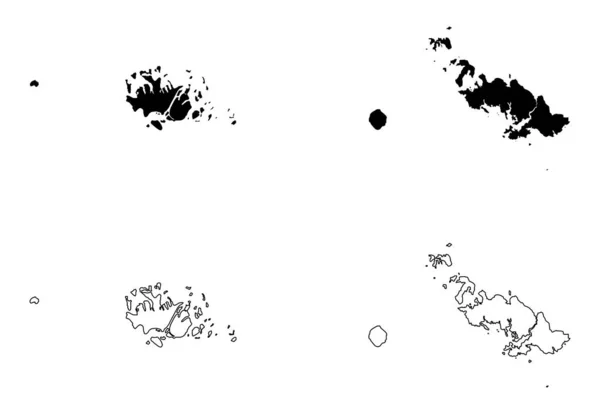 Central Province Provinzen Der Salomonen Salomonen Insel Kartenvektorillustration Kritzelskizze Nggela — Stockvektor