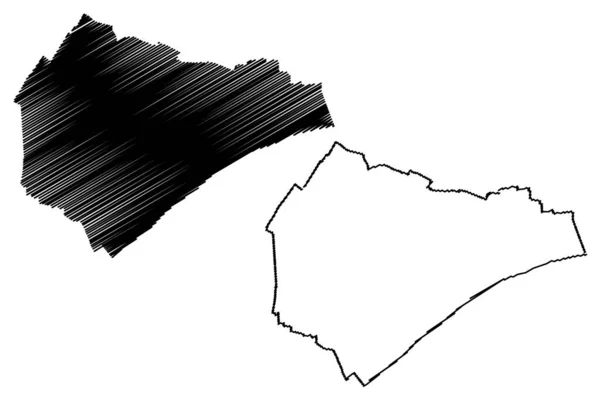 Argenteuil City Francouzská Republika Francie Mapa Vektorové Ilustrace Čmáranice Mapa — Stockový vektor