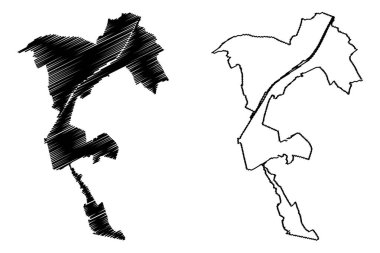 Brüksel Şehri (Belçika Krallığı) harita vektör çizimi, çizim kenti Brüksel haritası