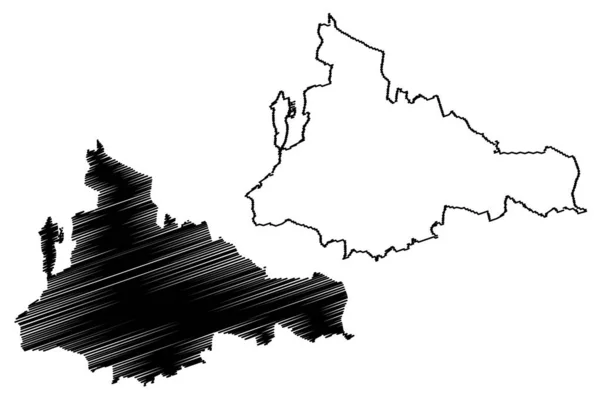 Dabrowa Gornicza City República Polônia Voivodia Silesiana Mapa Ilustração Vetorial — Vetor de Stock