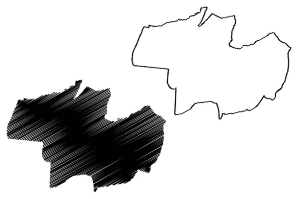 Debrecen City Hungary Hajdu Bihar County Map Vector Illustration Scribble — 图库矢量图片