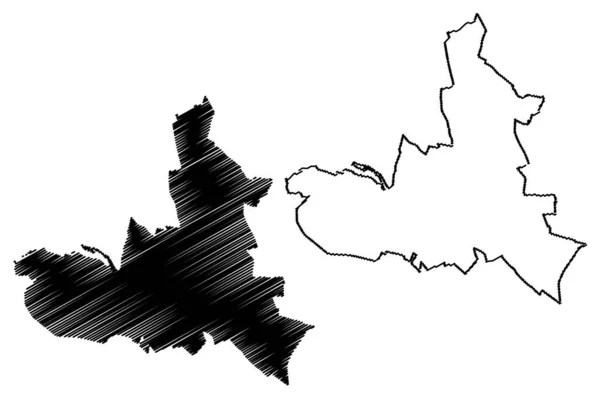 Dijon City Francouzská Republika Francie Mapa Vektorové Ilustrace Čmáranice Mapa — Stockový vektor