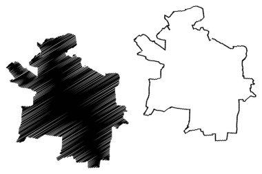 Gliwice City (Polonya Cumhuriyeti, Silezya Voyvoda) harita vektör çizimi, çizim şehri Gliwice haritası