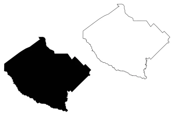 Bibb County Georgia County United States America Usa Mapa Vector — Vector de stock